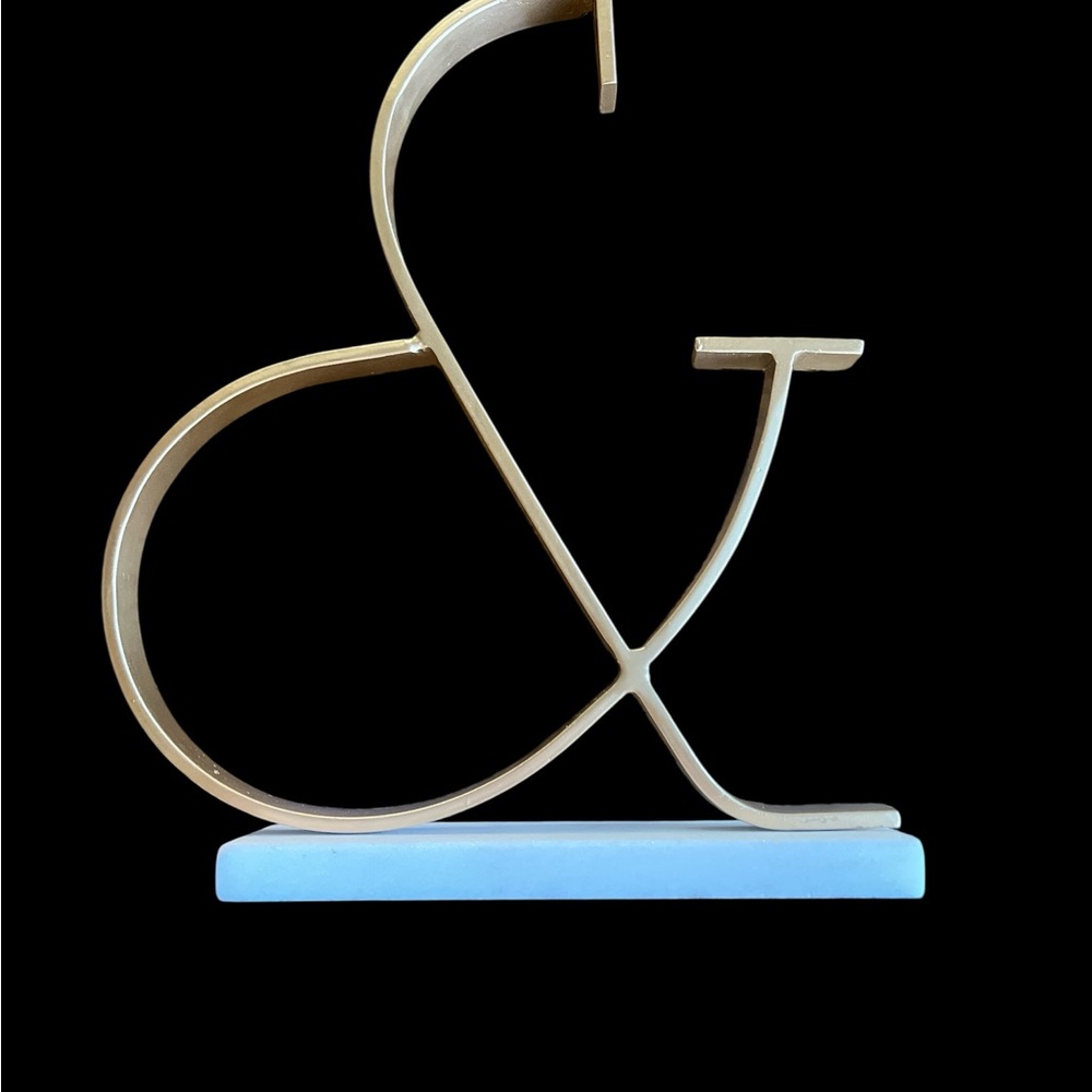 RARE Pier 1 Gold and White Decorative Accents Ampersand